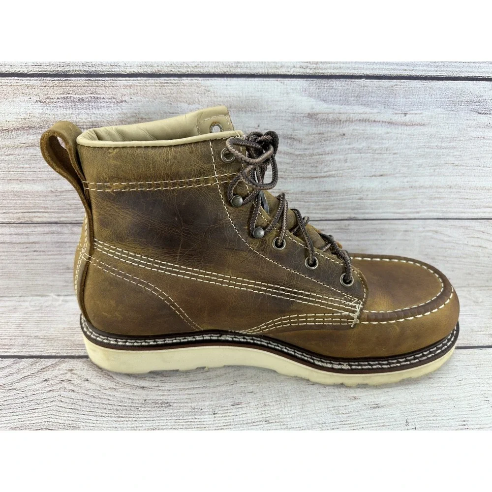 Carolina Men's Brown Leather Moc Toe Work Boots